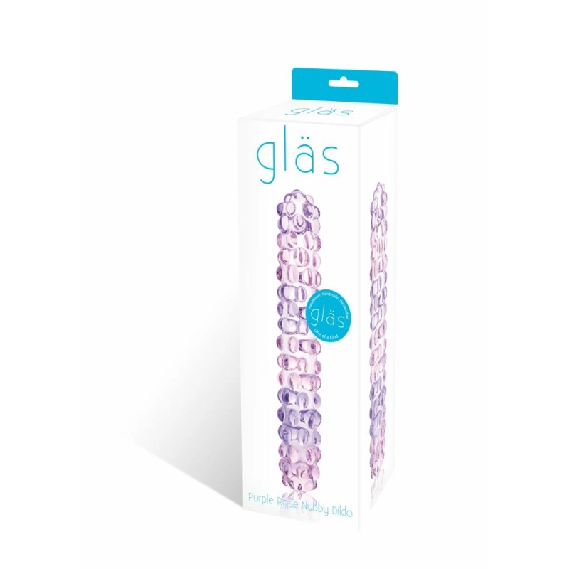 Szklane dildo - Glas Purple Rose Nubby